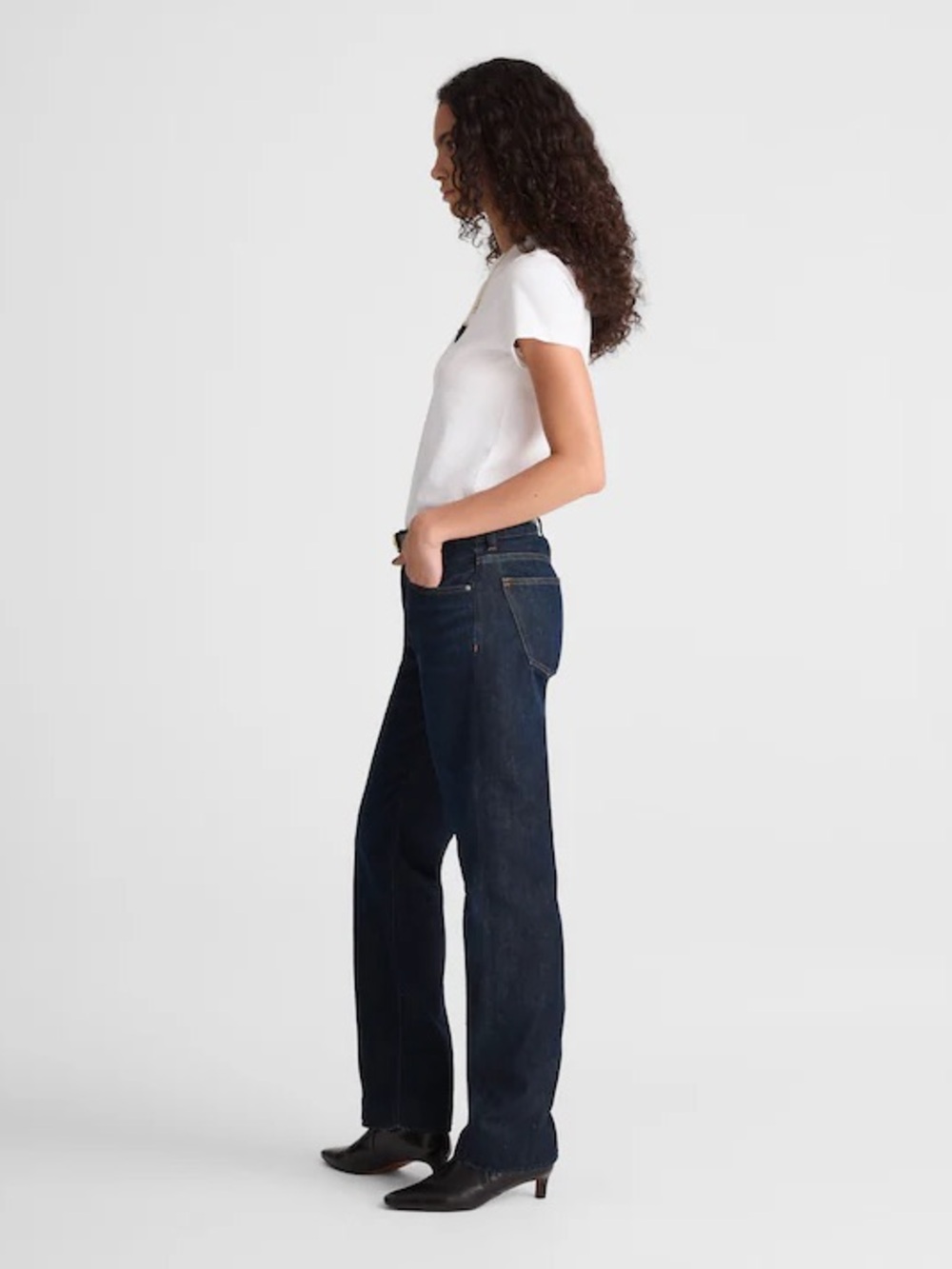 NWT Dean Easy Straight Jeans in Softdrape Size 26 Foundry Dark Wash $158 NX997 - Picture 13 of 15